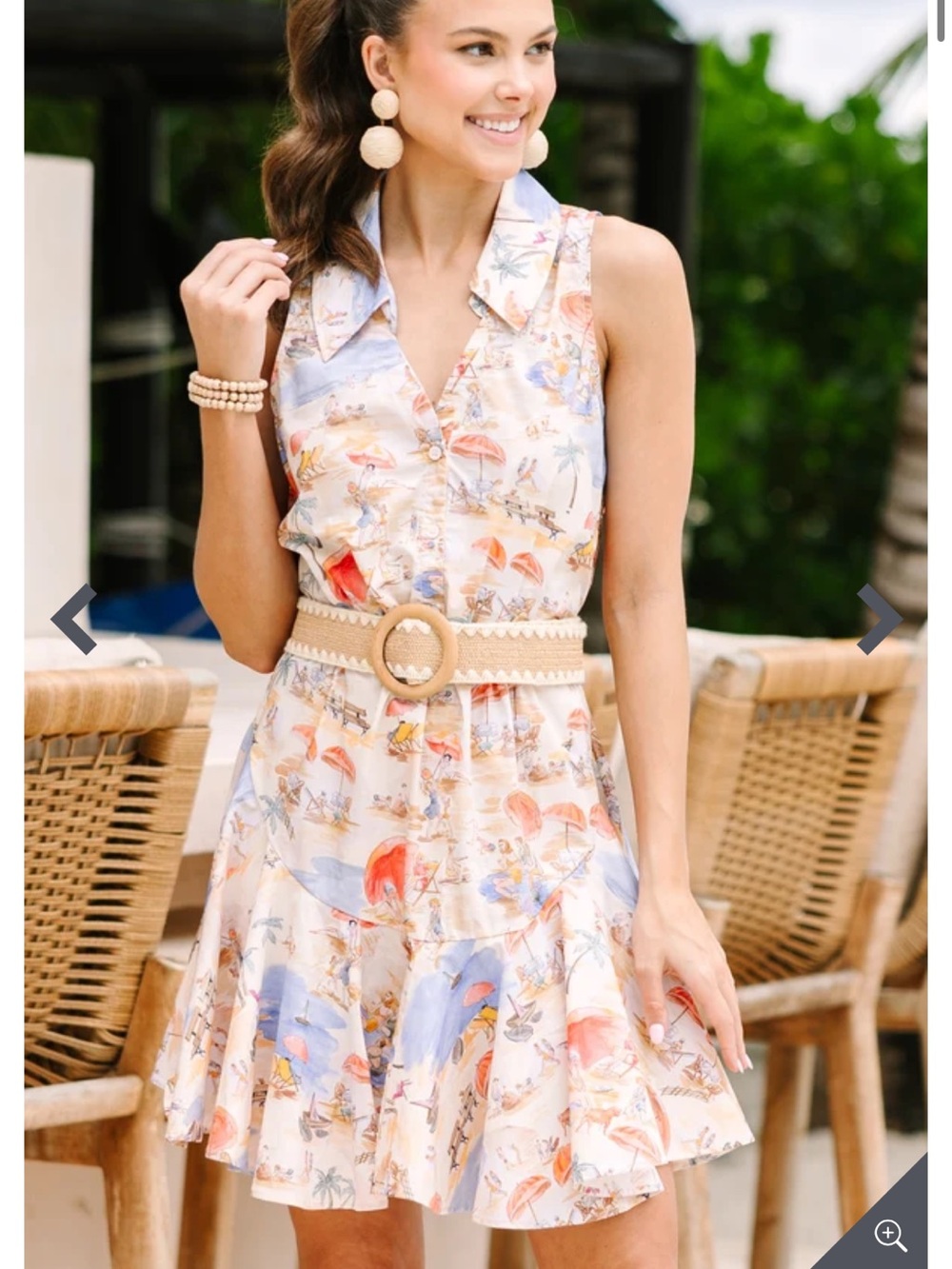 ☀️Aakaa Mini Dress with Beach Print